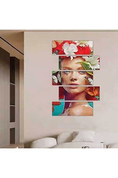 Generic Modern wall panel, drawing of a woman - 24021 - divided into five graduated pieces - 2