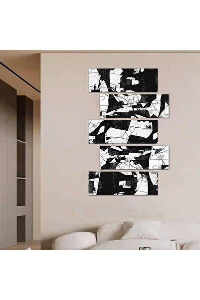 Generic لوحه جداريه مودرن فن تجريدي - 24032 - مقسمه خمسة قطع متدرجه - 2