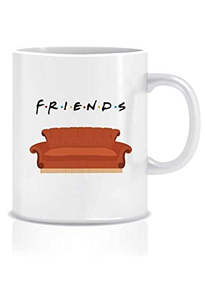 Story of candle Hekaya Shama'a Friends Design Printed Ceramic Mug - White