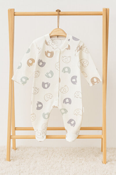 greenmoss 100% Cotton Elephant Patterned Baby Romper