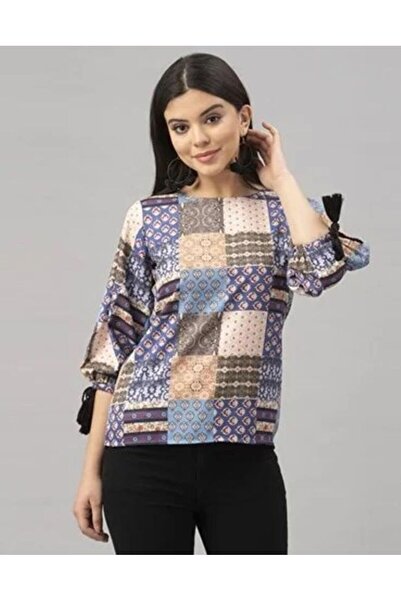 iza Royal Multicolored Coloured Digital Printed Tops