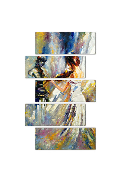 Generic Wall panel - Woman playing the violin - 914e - divided into five graduated pieces - 2