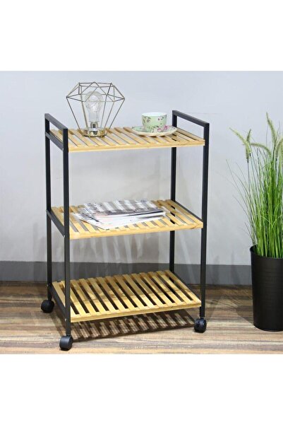 Bin shihoon 3-story black wood and iron organizing unit