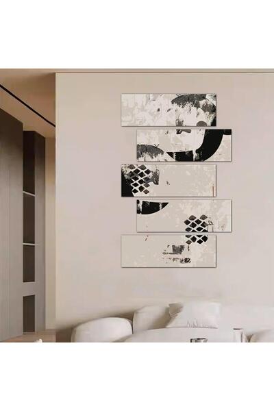 Generic لوحه جداريه مودرن فن تجريدي - 24027 - مقسمه خمسة قطع متدرجه - 2