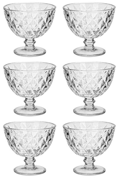 Vervo.ro pentru minți curioase Set of 6 bowls, 6 pieces, 300 ml, Glass, Transparent gray