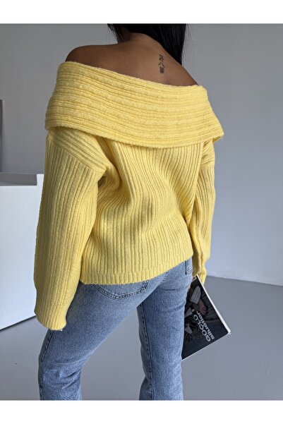 SolQ Tricotaj pentru femei Pulover Guler Madonna Potrivire confortabilă Snur ...