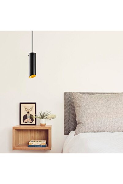 MOİRA Kesik Boru Rustik Tekli Sarkıt Avize Siyah, Endüstriyel Dekoratif Tavan...