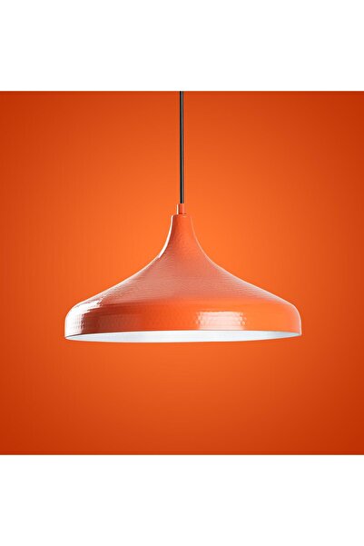 MOİRA Tattoo Retro Tekli Sarkıt Avize Turuncu, Modern Dekoratif Metal Sıvama ...