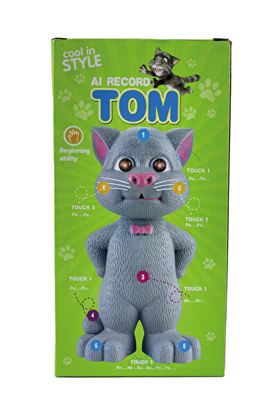 Generic Tom Cat character, reacts by imitating sounds, music, lights and touch, battery operated