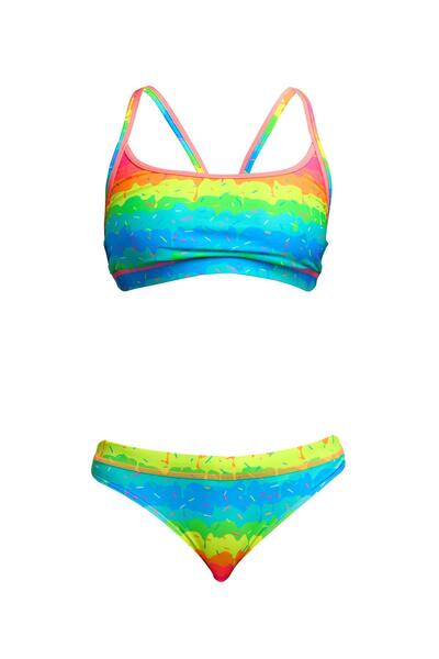 FUNKİTA Melting Mayhem Women's Bikini Set – Sports Top & Brief Bottom, Comfor...