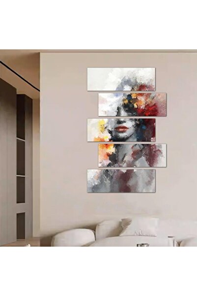 Generic Modern wall panel, drawing of a woman - 24037 - divided into five graduated pieces - 2