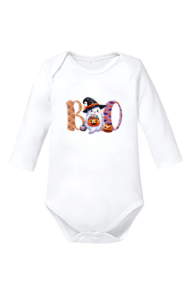 OEM Body copil alb Happy Halloween Halloween bumbac mărimea 74