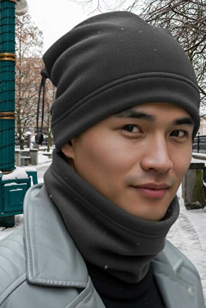 Trenderrs طقم قبعة صوفية وطوق للرقبة للرجال