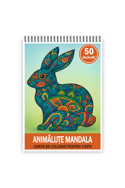 Legendary Gifts Carte de colorat, 50 de ilustrații cu animale Mandala, 106 pagini, A3 Format: A3