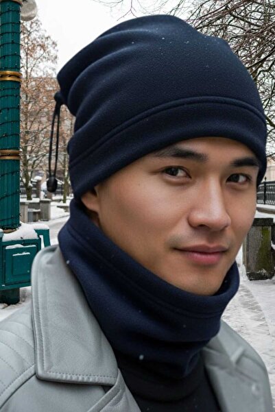 Trenderrs طقم قبعة صوفية وطوق للرقبة للرجال