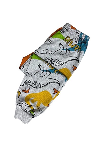 Arya Nisa Kids Boys' Gray Color Dinosaur Printed 100% Cotton Seasonal Pajama Set