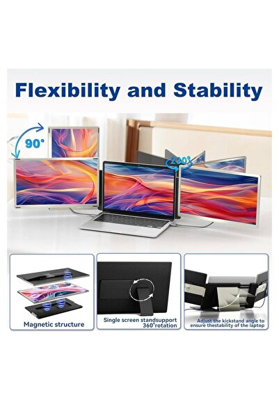 GÜMRÜK MARKET KEFEYA 1080 P 15.6 İNÇ TAŞINABİLİR ÇİFTLİ MONİTÖR DİZ ÜSTÜ BİLGİSAYAR İÇİN