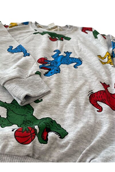 Arya Nisa Kids Boys' Colorful Seasonal Cotton Pajama Set with Dinosaur Figures