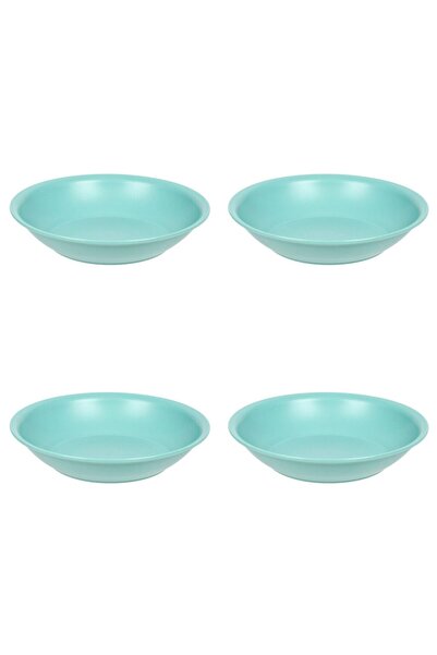 Vervo.ro pentru minți curioase Set de 4 farfurii adânci, plastic, verde, diametru 18 cm