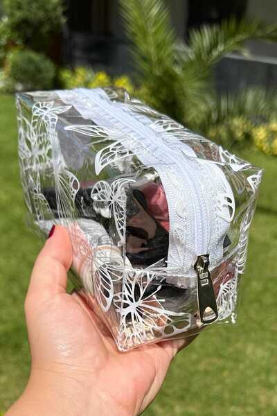 Masdala Egar حقيبة مكياج وسفر بنمط الفراشة