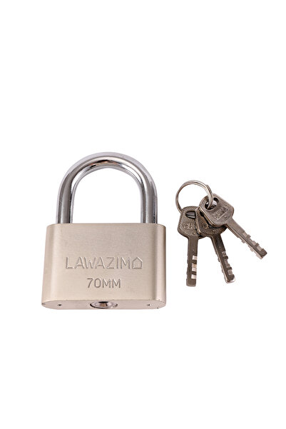 Lawazim قفل 70 مم - قفل متين مقاوم للعوامل الجوية مع مفاتيح للبوابة والسياج و...