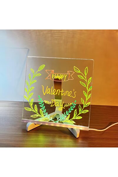 BAK GEL AL LED Işıklı Yazı ve Çizim Panosu, Silinebilir Fosforlu Kalemli, Led Pano, Led Çizim Panosu 30X20 cm