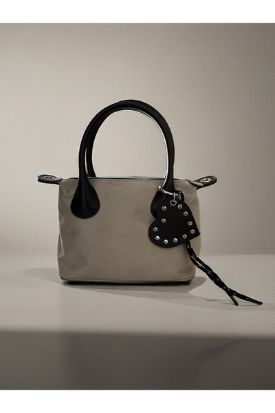 VELLA BAG Mink Velvet & Suede Hand and Shoulder Bag