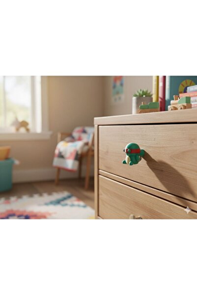 Dotta Design Çocuk Odası Kulpları - Ninja Kaplumbağalar Kulp (Kırmızı) (Tekli)