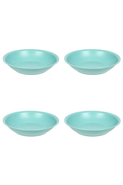 Vervo.ro pentru minți curioase Set de 4 farfurii adânci, plastic, verde, diametru 18 cm