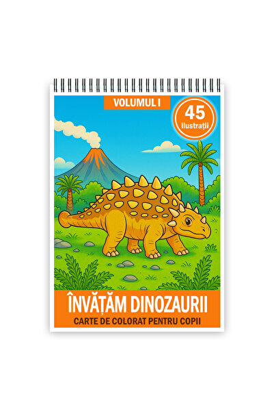 Legendary Gifts Carte de colorat, 45 de ilustrații Învățând dinozaurii - Volu...