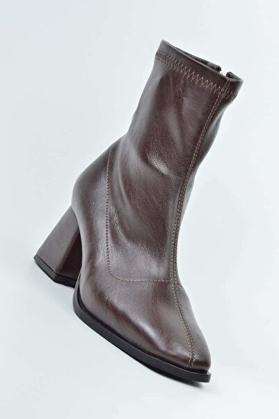 Uzunlu Γυναικείες μπότες Goldstep Skin Flat Toe Square Heel