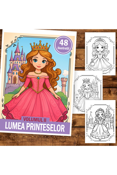 Legendary Gifts Carte de colorat, 48 de ilustrații Lumea Prințeselor - Volumu...