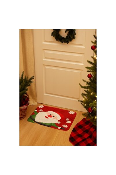 OEM Antiskid entrance mat with Christmas motifs, Textile Material, Santa Claus Design, 38 x 58 cm, Red/W