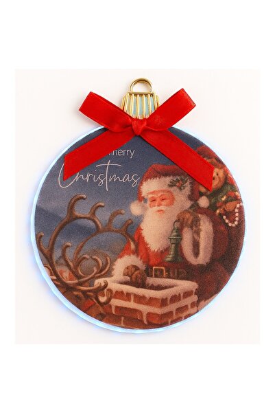 OEM Decoratiune luminoasa Craciun, pentru brad, Design Mos Craciun, cu agatatoare, banda autoadeziva si