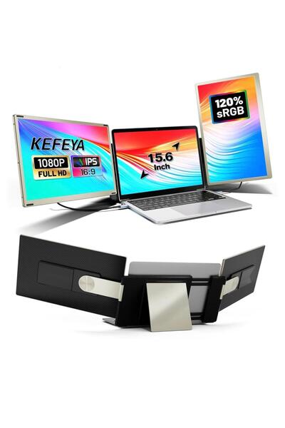 GÜMRÜK MARKET KEFEYA 1080 P 15.6 İNÇ TAŞINABİLİR ÇİFTLİ MONİTÖR DİZ ÜSTÜ BİLGİSAYAR İÇİN