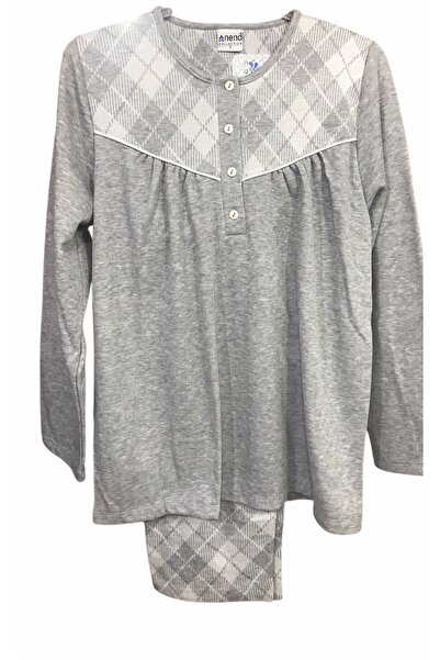 Nena Long Sleeve Robe with Placket Thick Winter 100% Cotton Pajama Set-14625