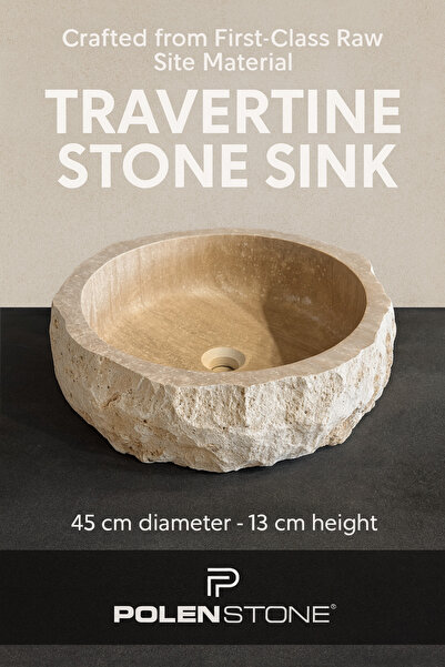 Polen Stone Doğal Traverten Taş Lavabo – Farkıyla