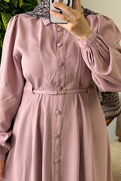 NeeŞ Moda Düğmeli Modal Elbise