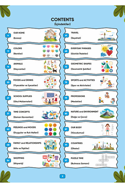 ZOZİLER Resimli İngilizce - Türkçe Sözlük | Okunuşlu ve Eğlenceli Bulmacalarla Öğren!