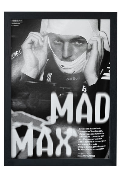 gxe.art Poster Max Verstappen Mad Max – cu rama din lemn premium