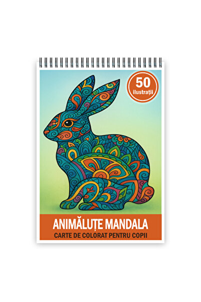 Legendary Gifts Книжка за оцветяване, 50 илюстрации на животни от мандала, 10...