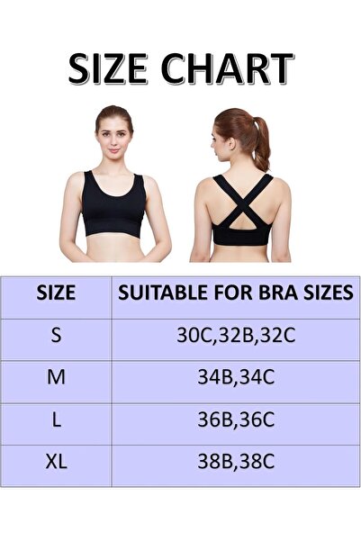 Glamroot Women's Padded Cross Back Medium Support Sports Bra, Size M to 3XL