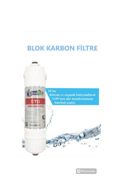 Genel Markalar su Arıtma CTO 1mic filtre [Coconat Bazlı] [NSF, FDA] ONAYLI