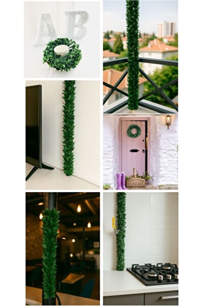 TARIK HOME Çok Amaçlı Dekoratif Yeşil Sarmaşık – Doğalgaz Borusu Kapı ve Balkon Süsü | 7.5 Metre