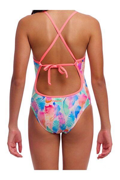 FUNKİTA Tmt Tickle Pink Girl's Tie-Up Strap Swimsuit