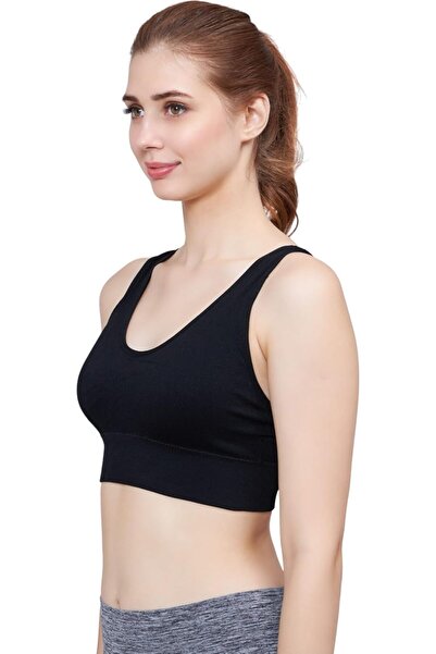 Glamroot Women's Padded Cross Back Medium Support Sports Bra, Size M to 3XL