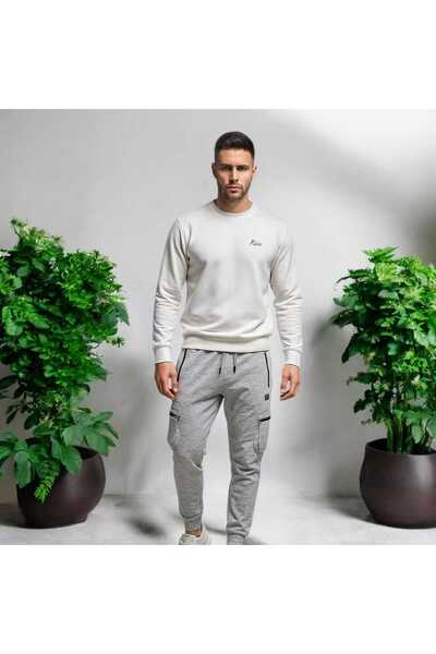 REIZ Men's Regular Fit Elastic Waist and Cuffs Cargo Pocket Jogger Sweatpants