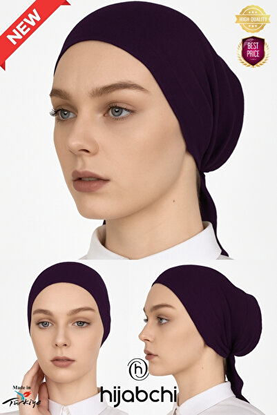 hijabchi Класична бавовняна підкладка для хіджабу з швом спереду - Classic Cotton Under Bonnet For Hijab - Mürdüm