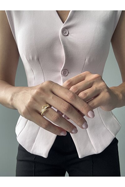 Ressia Three Row Stone Zircon Ring