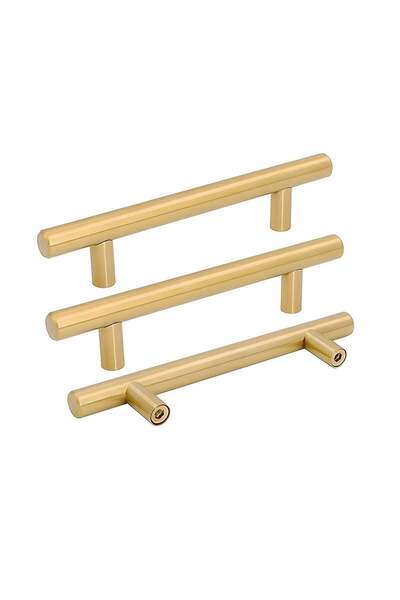 First pro مجموعة من 30 مقبضًا لخزانة المطبخ، مقابض أبواب مطبخ مصقولة من النحا...